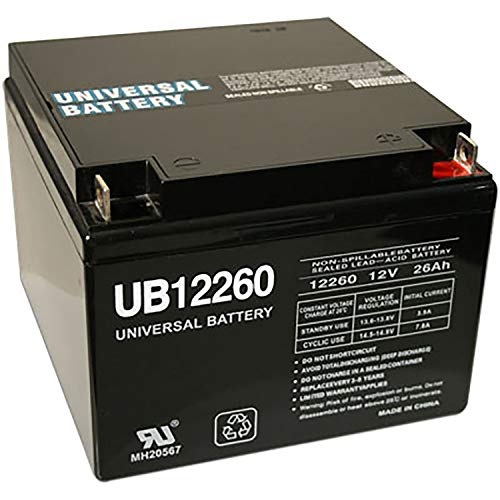 12V 26AH Replacement Battery for Power-Sonic PS-12260-NB - Compatible with Solar Systems, UPS Backup & Emergency Lighting - Long Lasting Deep Cycle AGM Battery