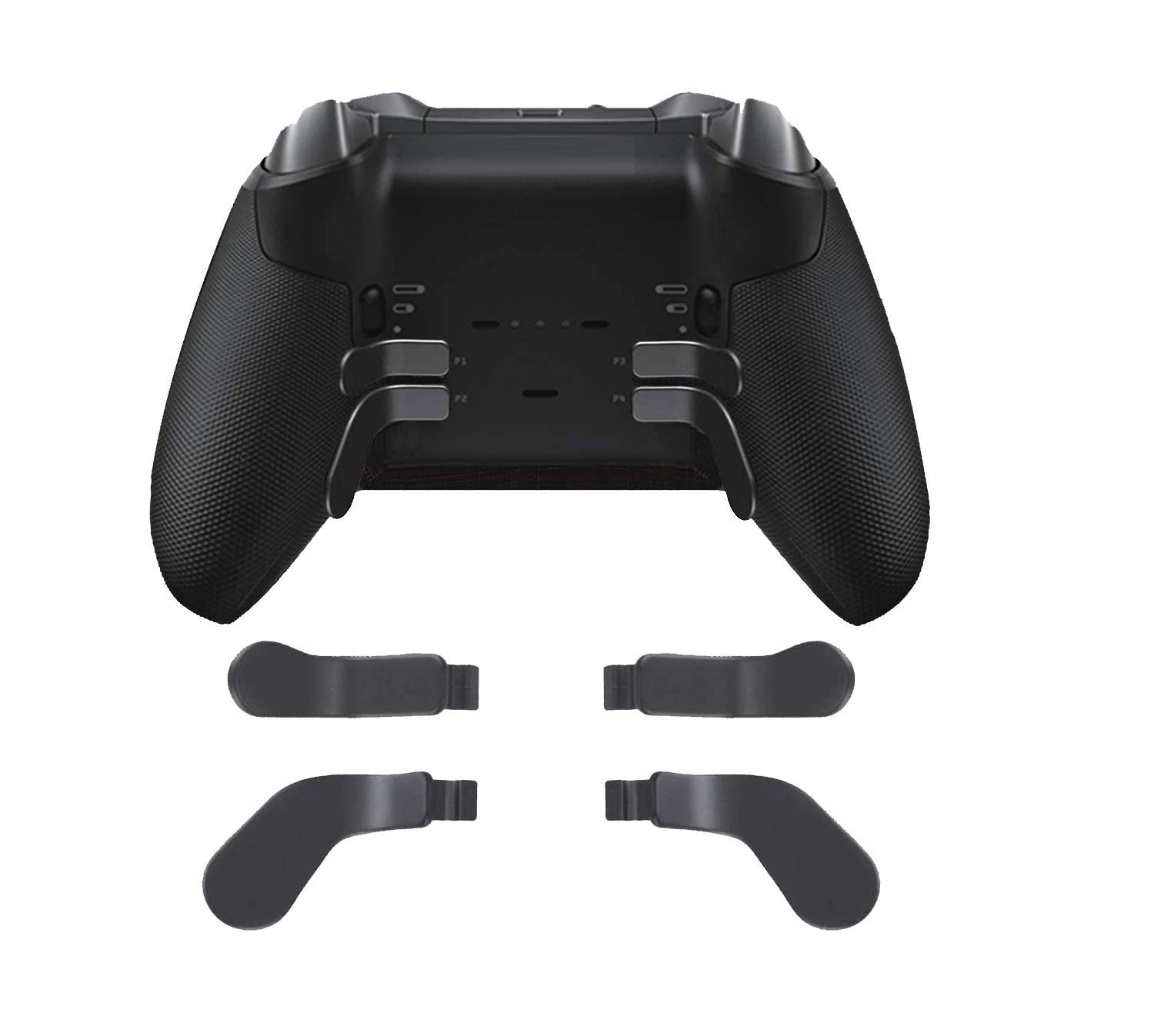 Premium Metal Stainless Steel Xbox Elite Controller Paddles - Replacement Back Buttons for Xbox One Elite Series 1/2 & Elite 2 Core Controllers (Black) - Enhance Gaming Performance for FPS, Racing & Competitive Play
