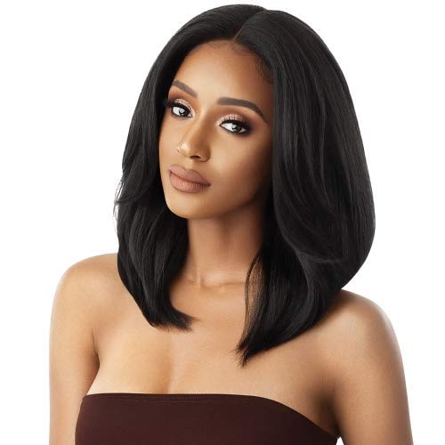 Outre Soft & Natural Lace Front Wig Neesha 201 - Breathable HD Lace Human Hair Wig for Black Women | Perfect for Daily Wear, Cosplay & Special Occasions