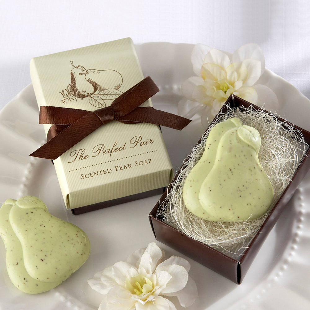Luxury Scented Pear Soap Gift Set (4-Pack) - Natural Handmade Soap Bars for Bath, Shower & Home Spa Relaxation
