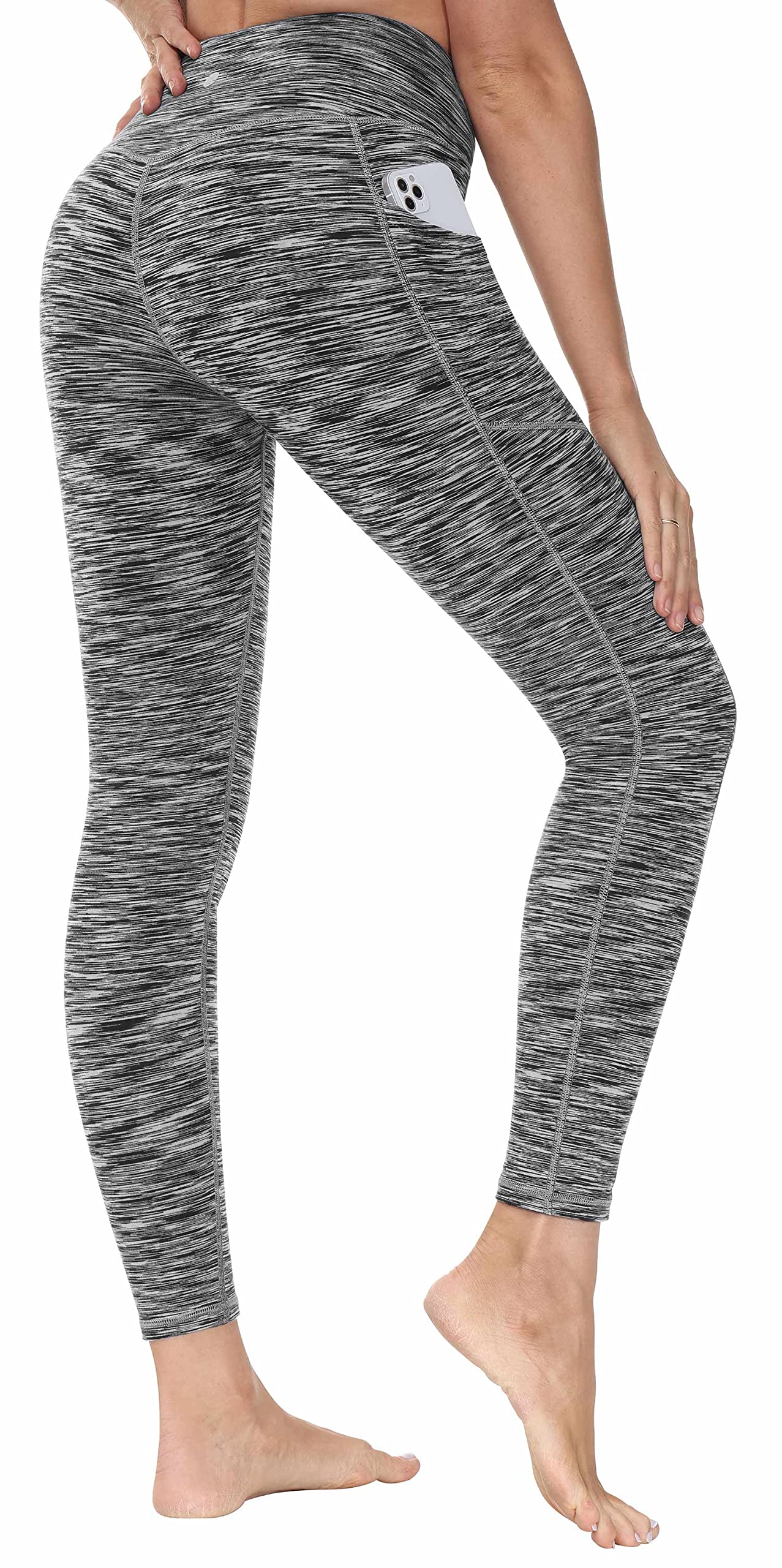 Healthyoga Women's High Waisted Yoga Pants with Pockets - Stretchy Workout Leggings for Gym, Running & Lounge Wear