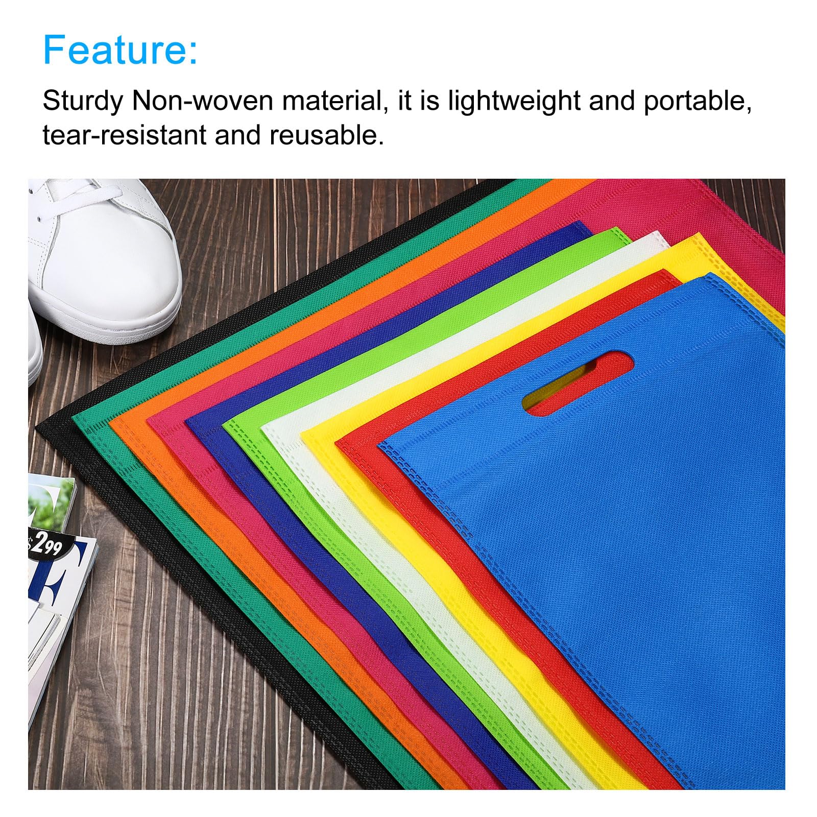 **Eco-Friendly Nonwoven Reusable Tote Bags with Handles - Perfect for Shopping, Weddings, Parties & Groceries - PATIKIL**