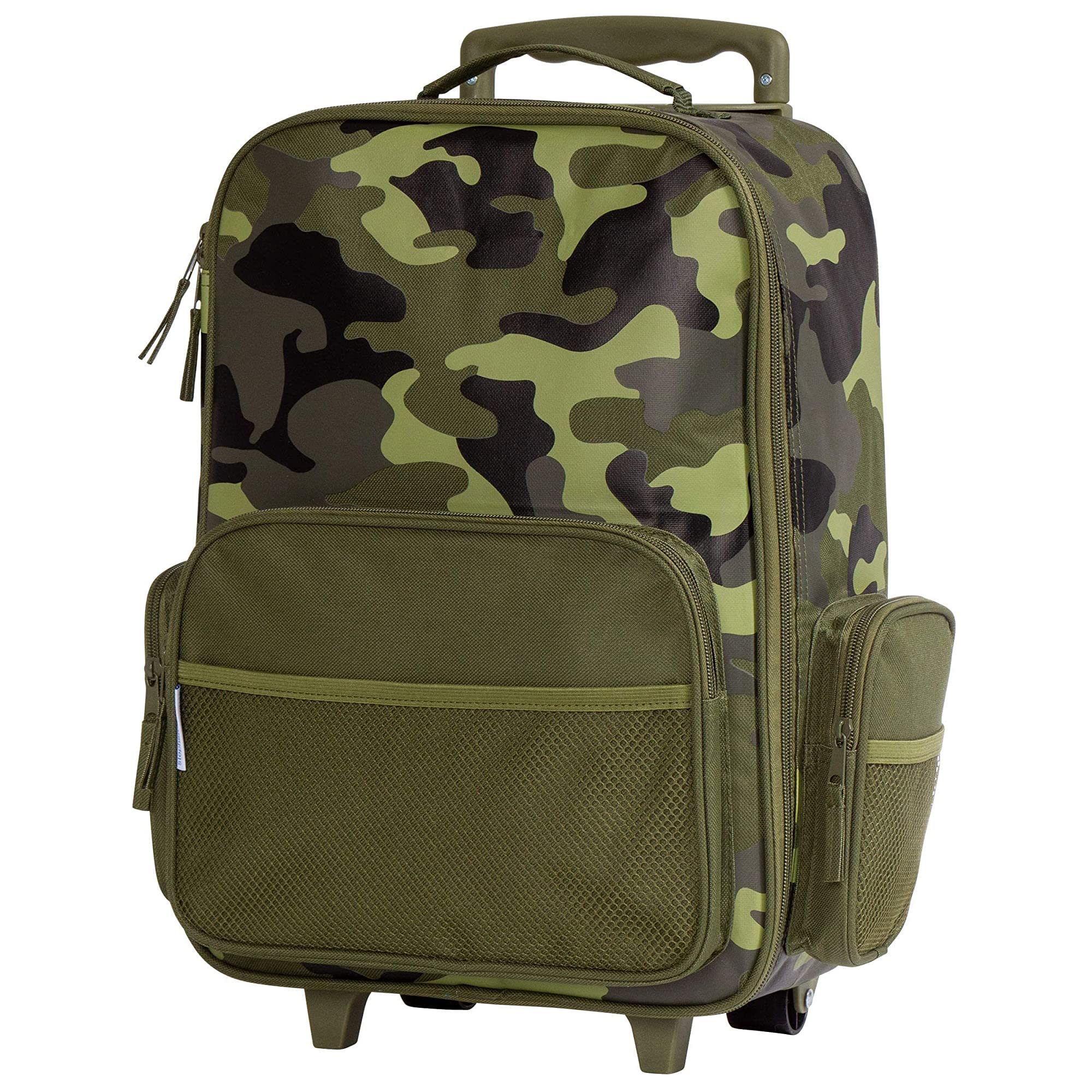 Stephen Joseph Kids' Classic Rolling Luggage - Camouflage Print Carry-On Suitcase for Boys & Girls, Lightweight Durable Travel Bag for School Trips & Family Vacations