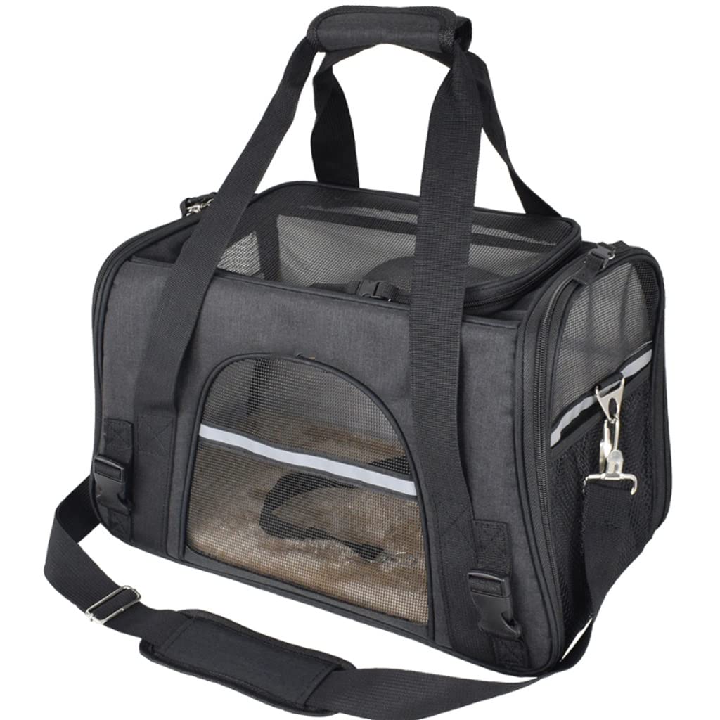STRAW Travel Pet Carrier - Breathable, Reflective & Portable Handbag for Dogs & Cats (Gray) - Perfect for Airplane, Car Rides & Outdoor Adventures