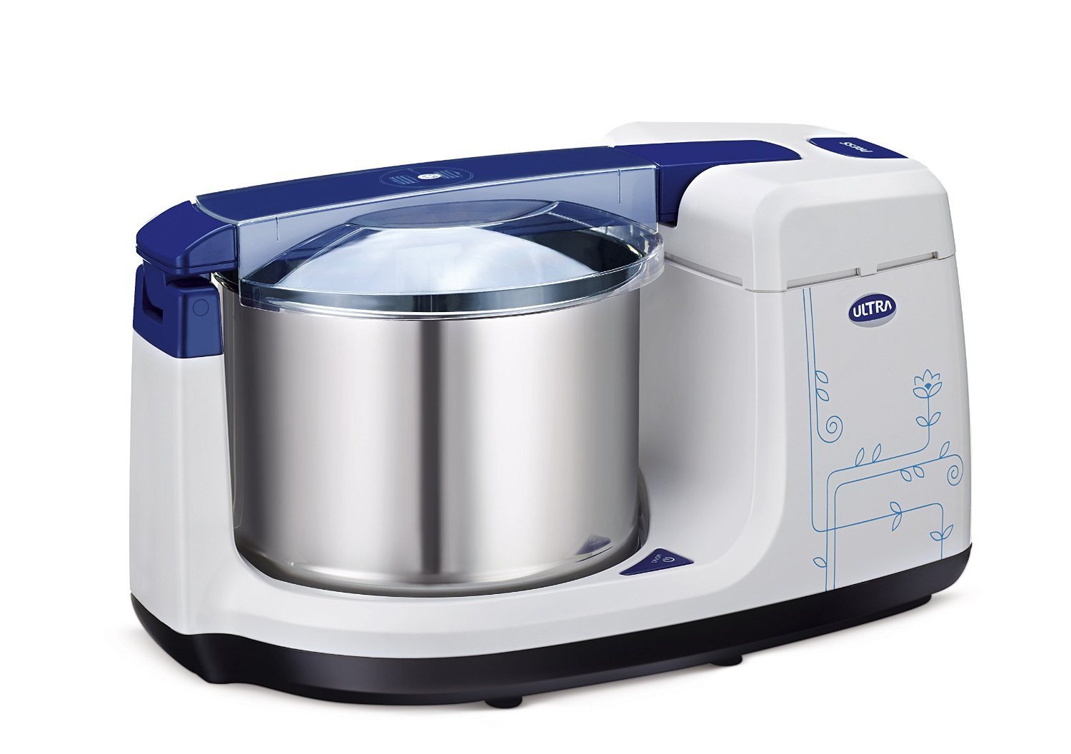 Ultra Bigg+ 2.5 Liter Table Top Wet Grinder with Atta Kneader - 110 Volt for USA & Canada (Blue) - Perfect for Indian Cooking, Dosa Batter & Chapati Dough at Home