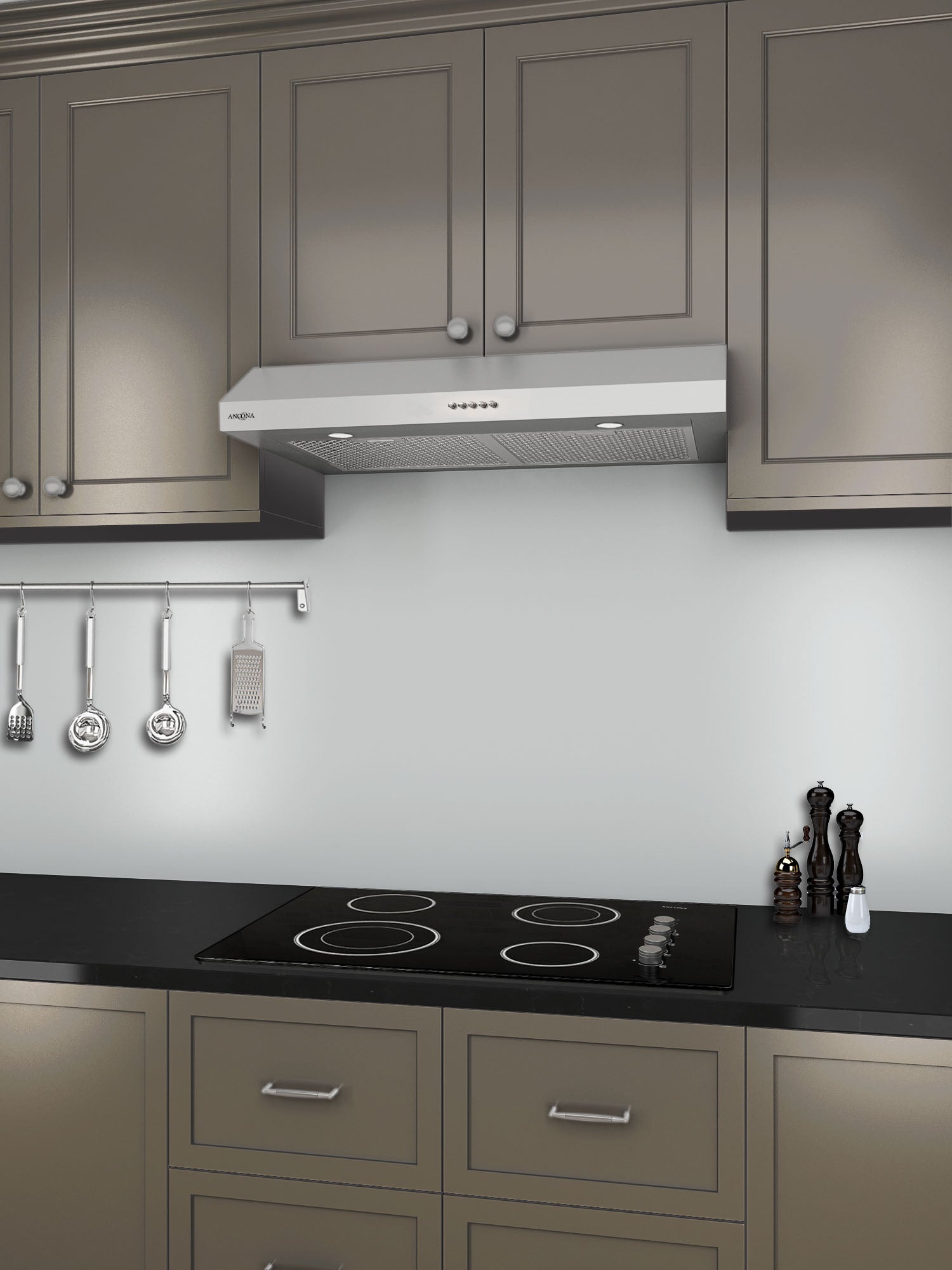 Slim III 30 Inch Stainless Steel Range Hood with LED Lights - Ultra Quiet Kitchen Ventilation for Home Cooking, Grilling & Baking