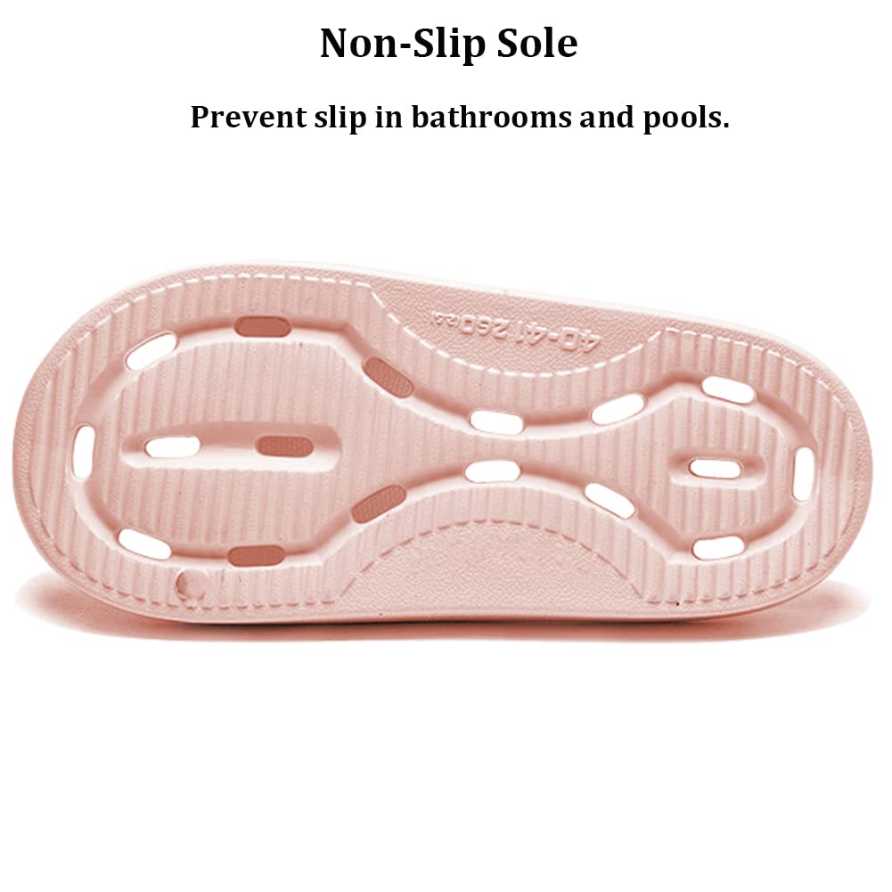 FINLEOO Cloud Slides for Women and Men - Non-Slip Shower Shoes & Cushioned Bathroom Sandals with Thick Sole - Comfortable Indoor/Outdoor House Slippers for Pool, Beach, Spa, and Home Use