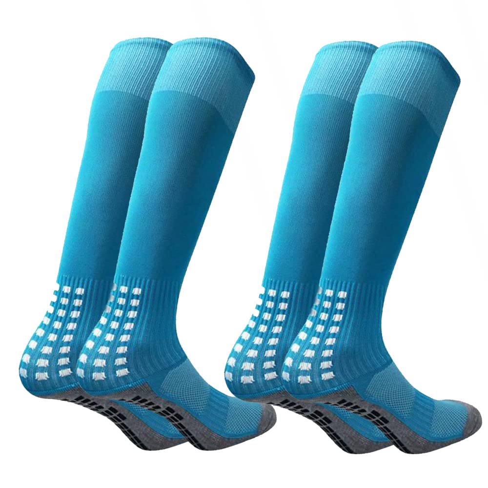 High-Quality Non-Slip Soccer Socks for Men & Women - 2 Pairs Knee-High Team Sports Socks - Perfect for Football, Running & Gym Workouts