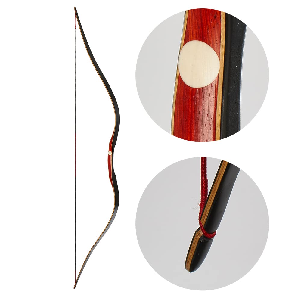 60'' Traditional Wood Longbow for Archery & Hunting - Right/Left Handed Recurve Bow 30-50LBS with String Silencer | Outdoor Target Practice & Game Hunting