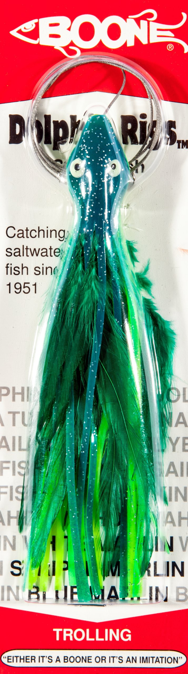Boone Dolphin Wire Rigged Rig 2 - Saltwater Fishing Lure for Offshore & Inshore Game Fish - Perfect for Trolling, Casting & Jigging
