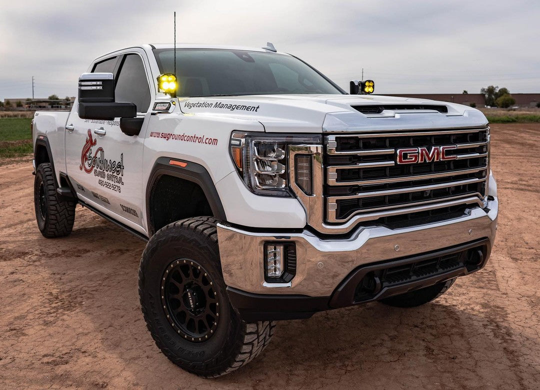 SDHQ Built A Pillar Light Mounts for 2020-2025 Chevy/GMC 2500/3500 HD Trucks - Off-Road Lighting Accessories for Enhanced Visibility & Safety