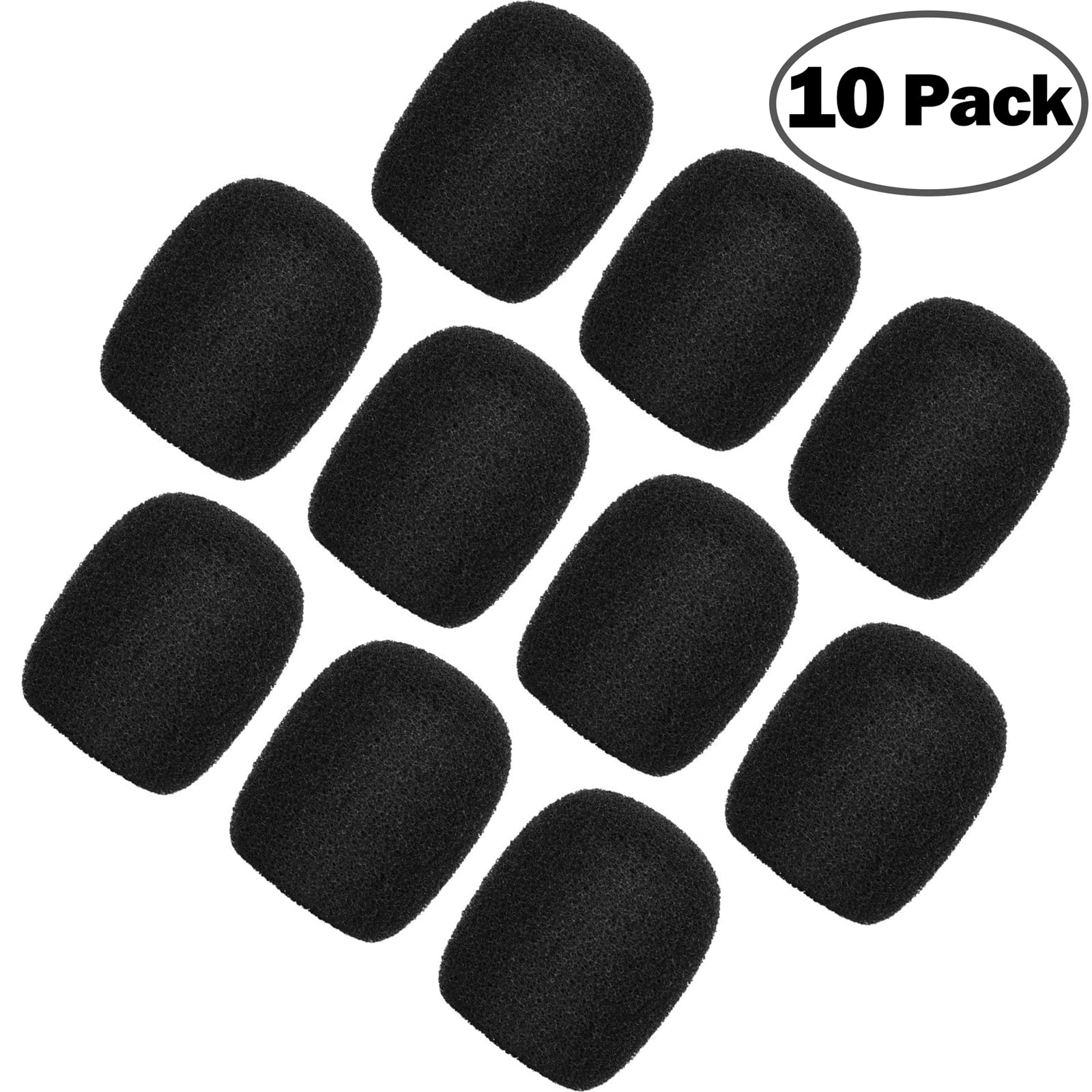 ChromLives Lapel Microphone Windscreens - Black Foam Covers (10 Pack) for Lavalier Mics - Perfect for Podcasting, Interviews & Live Streaming