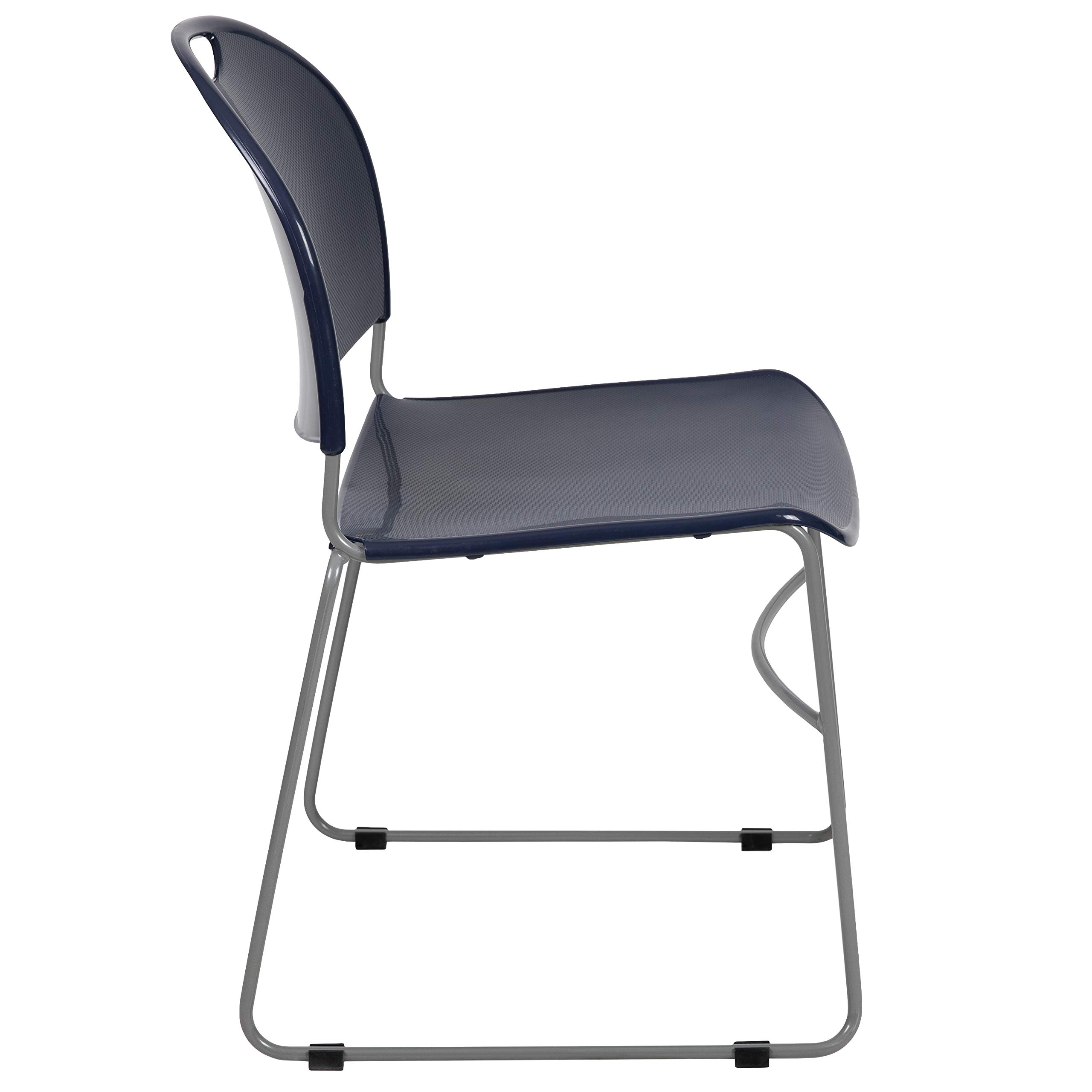 5 Pack Navy Blue Ultra-Compact Stackable School Chairs - Office Guest Chairs, Student Chairs for Classroom, Dormitory & Conference Room Use
