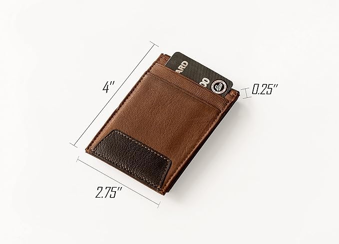 Premium Kentucky Leather Front Pocket Wallet for Men - Slim RFID Blocking Bifold Wallet - Perfect for Travel, Business & Everyday Use
