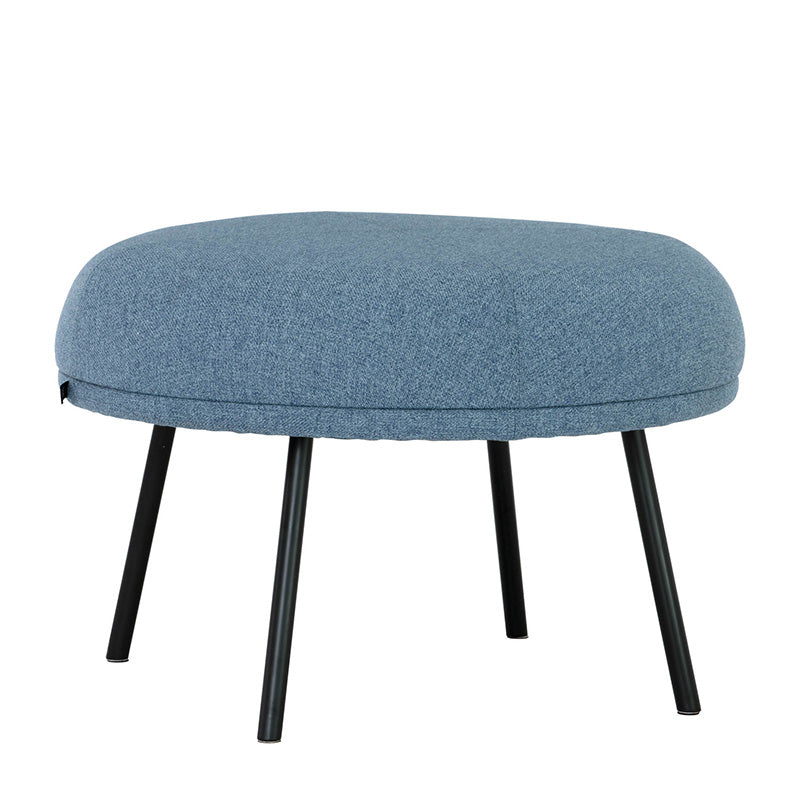 JUSTY 25 Inch Marble Blue Footstool Ottoman - Modern Living Room Furniture for Home Decor, Comfortable Seating & Storage Solution