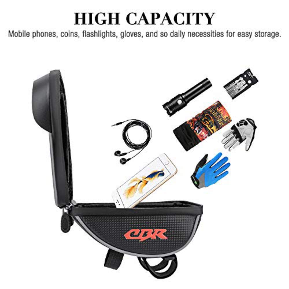 **Waterproof Bike Frame Bag - Top Tube Handlebar Pouch for Cycling with Touch Screen Phone Pocket (Fits Up to 6