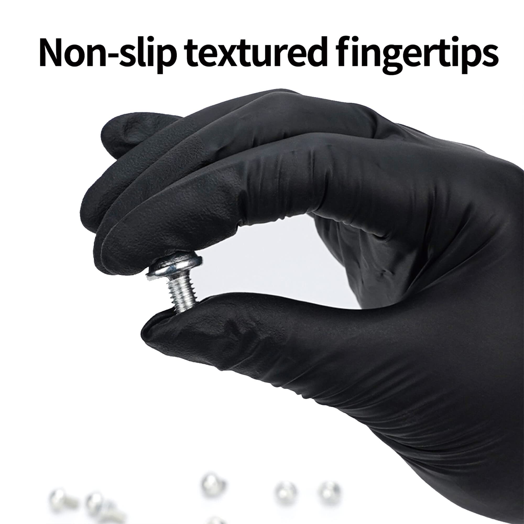 Premium Black Nitrile Gloves XL 1000 Pack - 4 Mil Thick, Latex-Free & Powder-Free Disposable Gloves - Extra Large Size for Industrial, Medical & Household Use - Ideal for Cleaning, Food Handling & Healthcare Protection