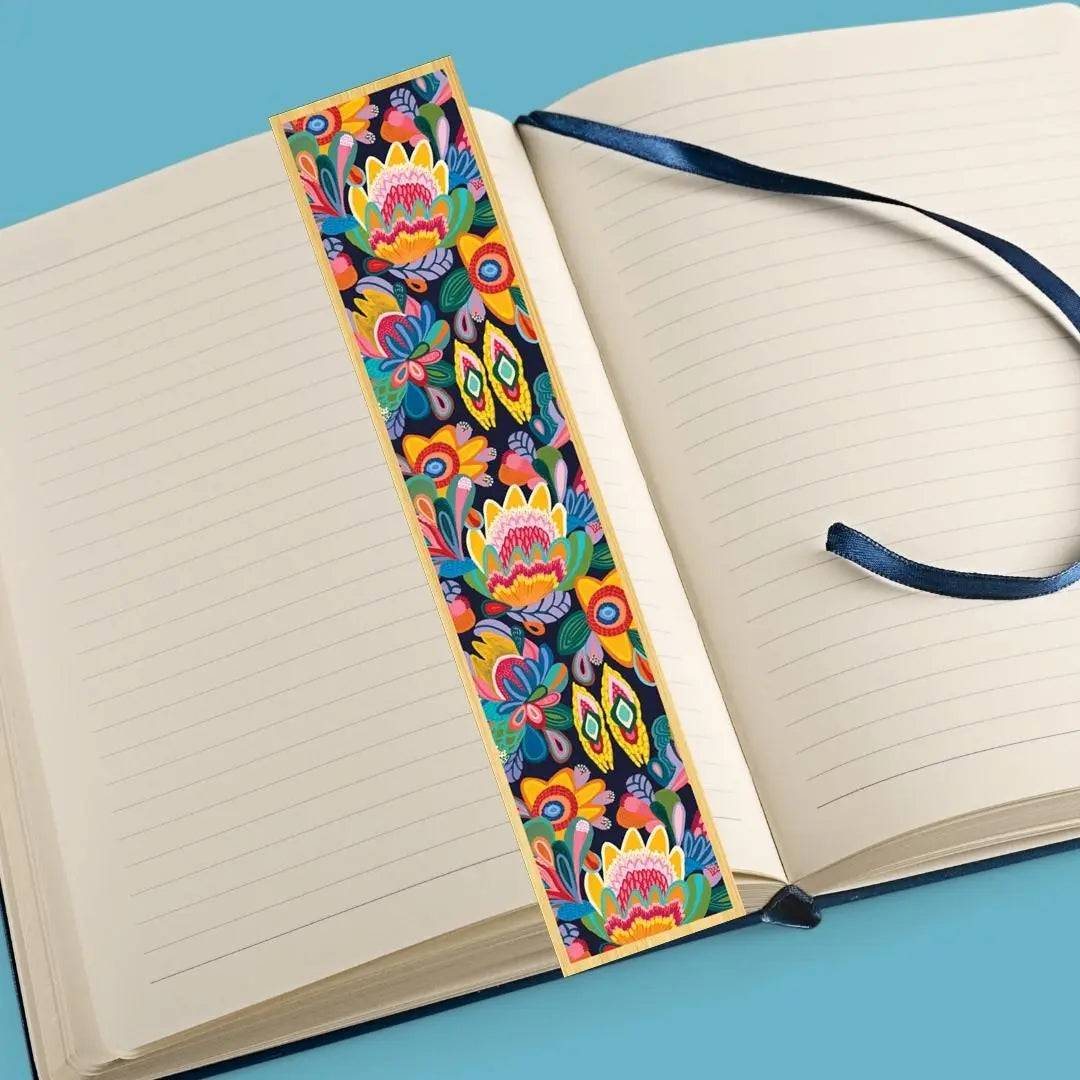 Exquisite Fantasy Flowers Australian Wooden Bookmark - Handmade Floral Design for Books, Journals & Gifts - Perfect for Reading, Book Lovers & Unique Present Ideas