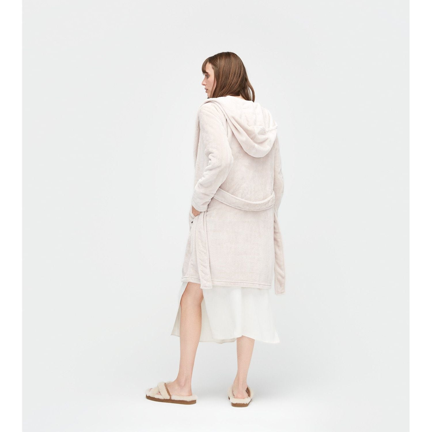 UGG Women's Miranda Fleece Robe - Soft Plush Loungewear in Moonbeam Color | Cozy Homewear for Relaxing Evenings & Spa Days