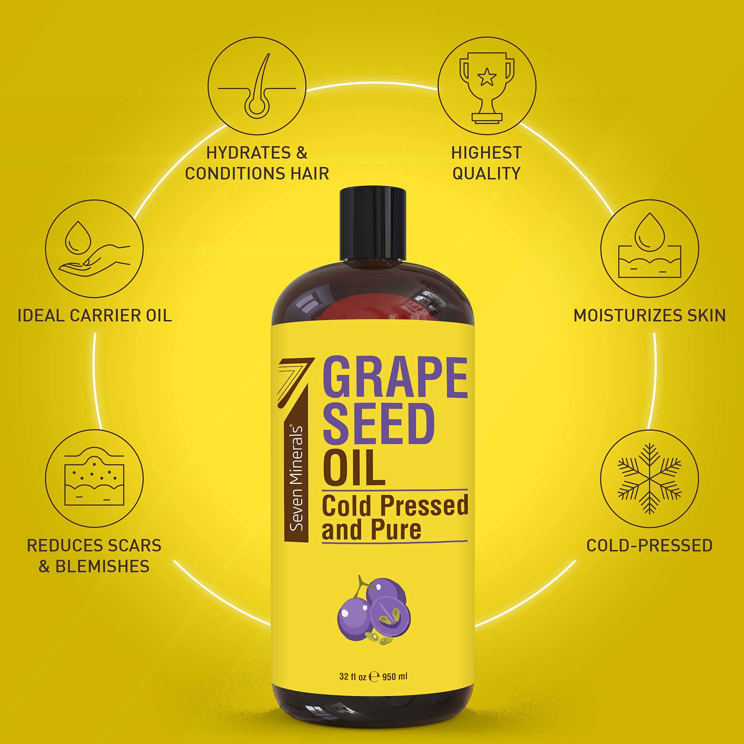Pure Sweet Almond & Grapeseed Oil for Skin & Hair Care