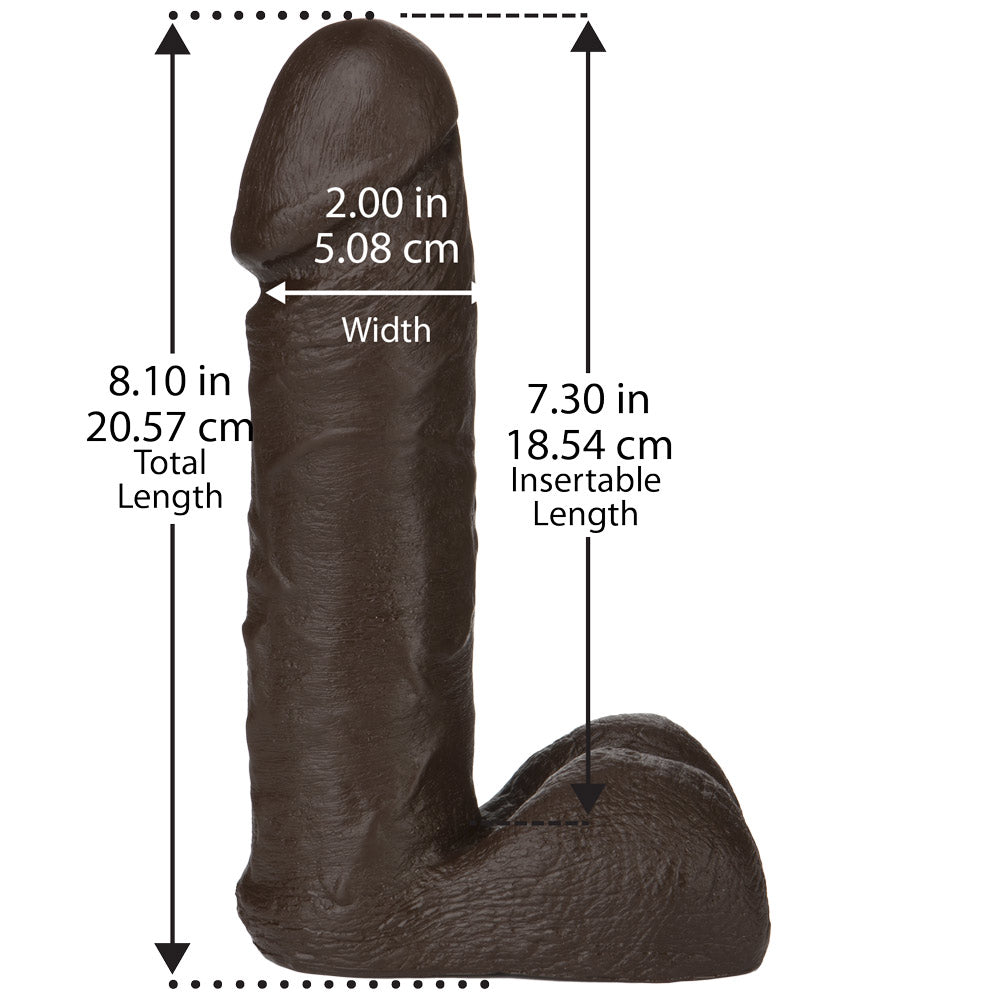 Doc Johnson Vac U Lock 8 Inch Realistic Silicone Dildo - Ultra Lifelike Adult Toy for Couples & Solo Play - Perfect for Strap-Ons & Bondage Accessories