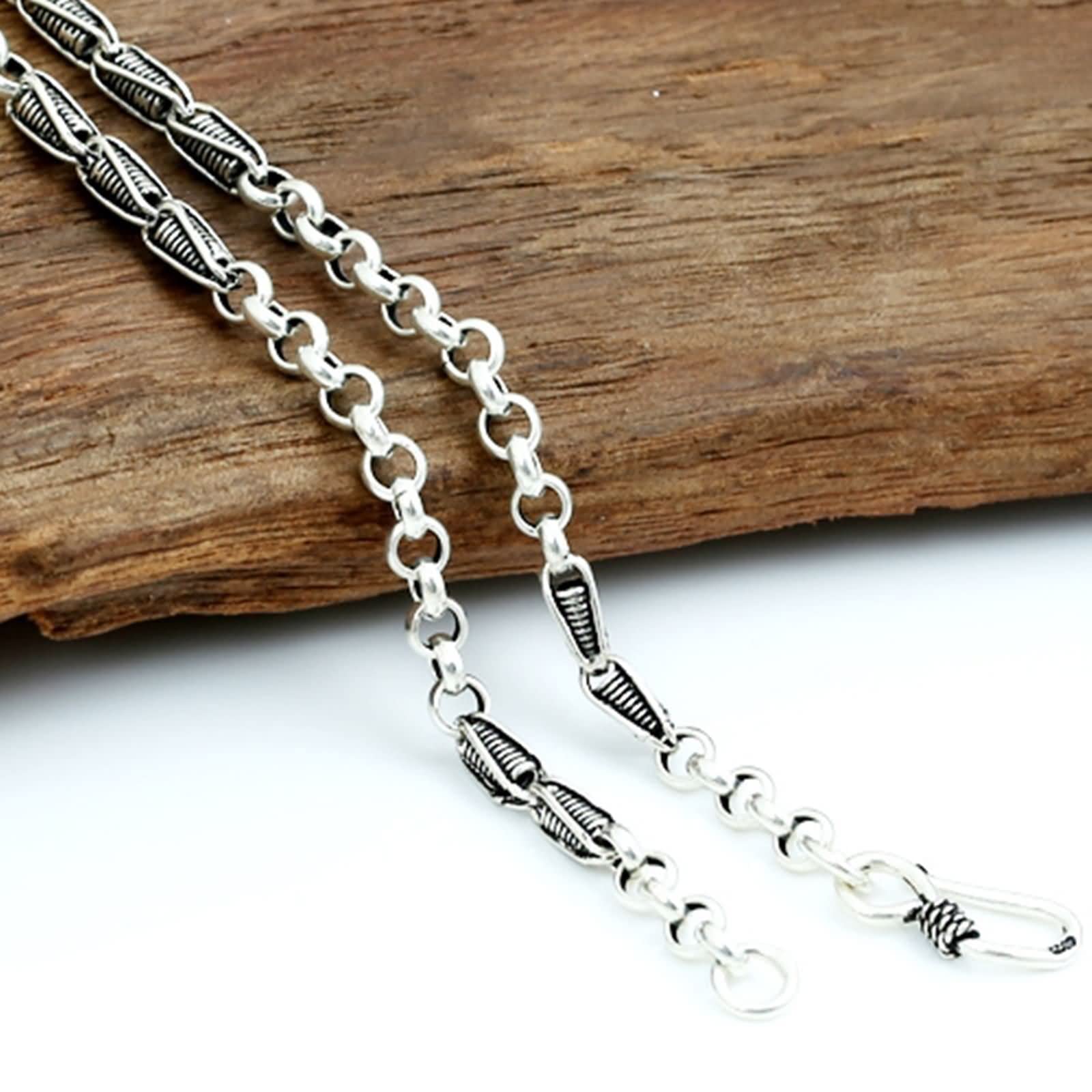 4mm Sterling Silver Men's Chain Necklace - 18 Inch Adjustable Length for Layering & Everyday Wear | Durable & Stylish Jewelry for Men, Gift for Him, Wedding, Party & Casual Outfits