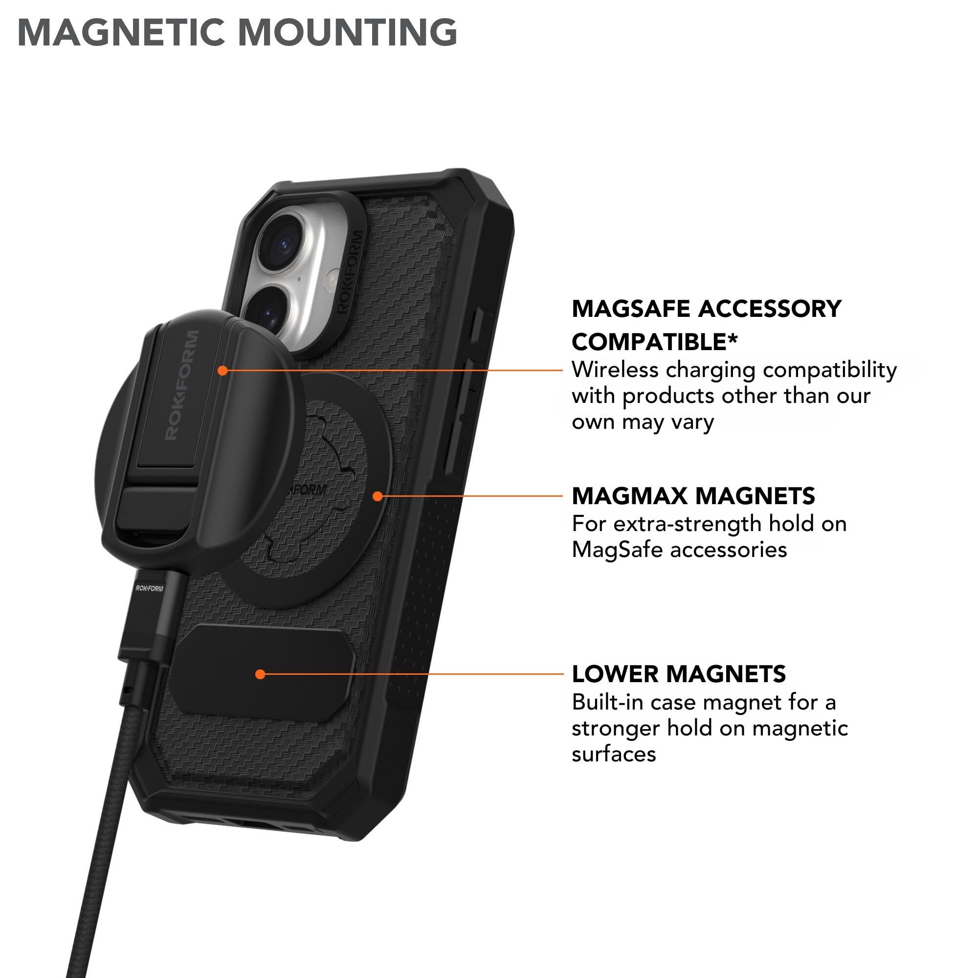 Rokform Rugged Magnetic iPhone 16 Case with RokLock Twist Lock | Drop Tested Armor Protection | Perfect for Outdoor Adventures & Active Lifestyles
