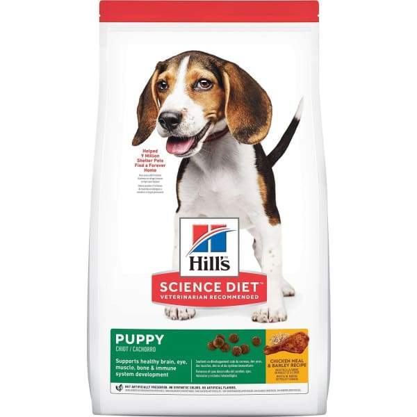 Hill's Science Diet Puppy Dry Dog Food - Chicken Meal & Barley Recipe for Small & Large Breeds (5lb & 15lb Bags) | High Protein Puppy Food for Growth & Development | Perfect for New Puppy Owners & Training