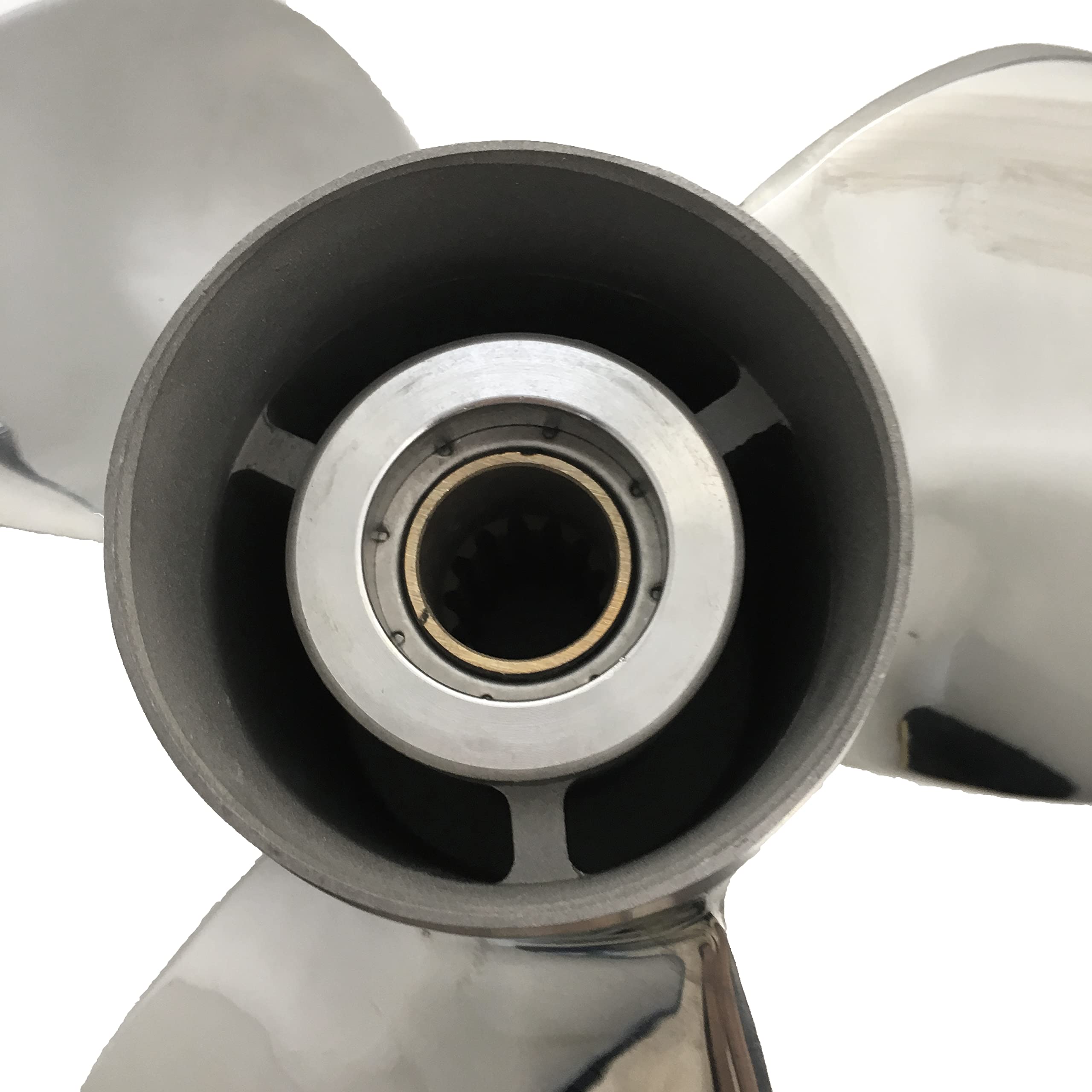Captain Propeller 10.5x13 Stainless Steel 13-Tooth Spline Outboard Boat Motor Propeller - Compatible with Mercury 25HP-75HP Engines - Perfect for Fishing, Boating & Water Sports