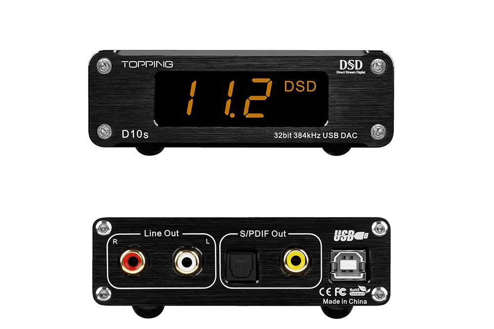 TOPPING D10s Hi-Res USB DAC with ES9038Q2M Chip - 32Bit/384kHz DSD256 XMOS XU208 HiFi Audio Decoder for Home Theater & Studio Recording