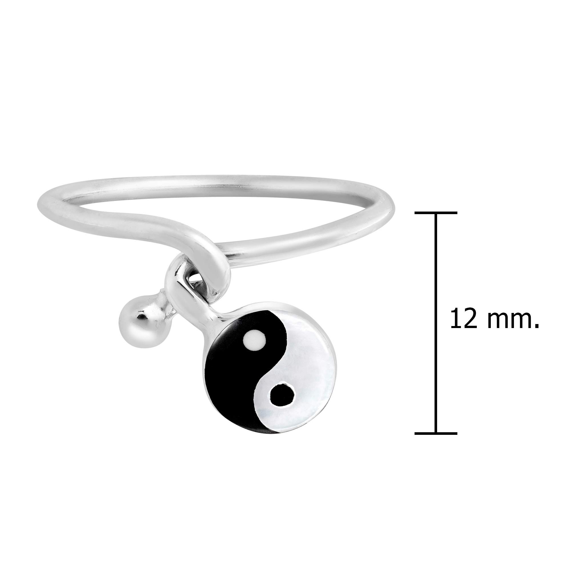 Aeravida Eternal Duality Yin Yang Twisted .925 Sterling Silver Band Ring for Women | Tiny Wedding Ring, Trendy Comfort Fit Jewelry | Gift for Daughter, Wife, Girlfriend | Size 7-10 | Perfect for Weddings, Anniversaries, and Everyday Wear