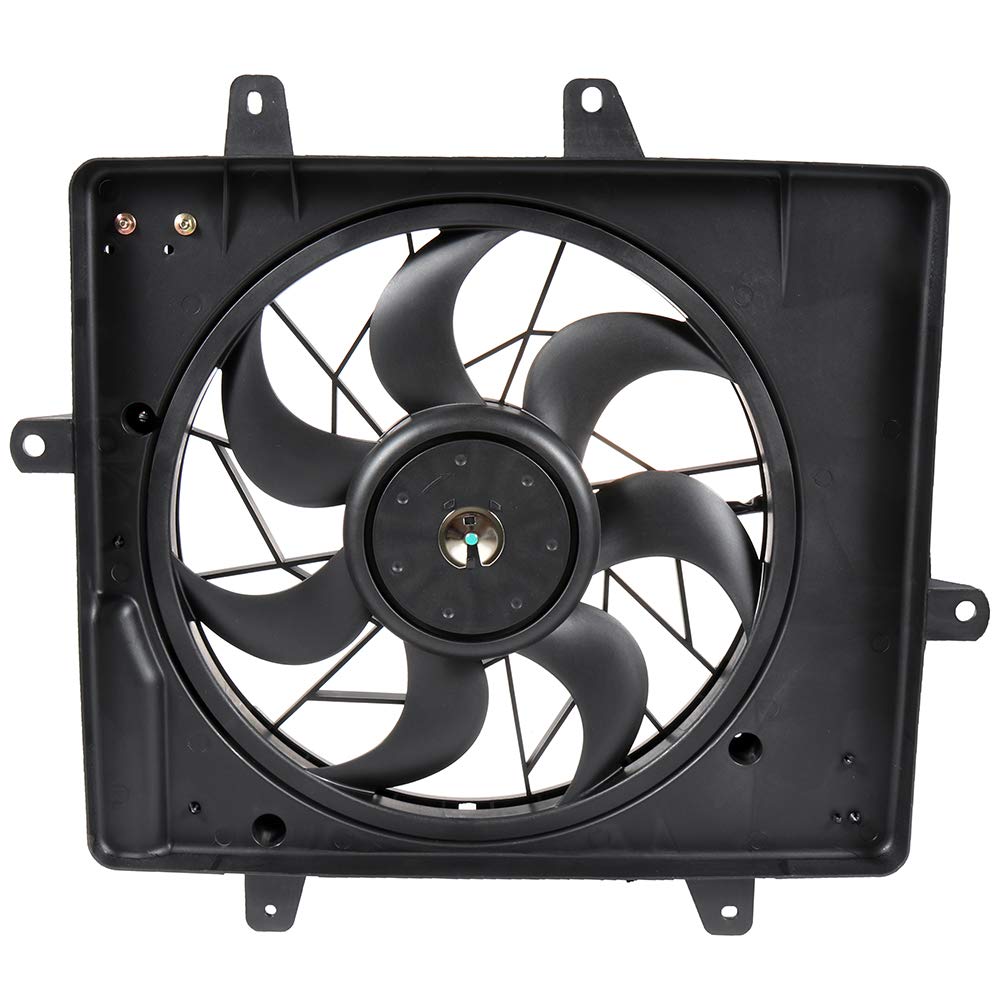 SCITOO Radiator Condenser Cooling Fan Assembly Replacement for 2006-2010 Chrysler PT Cruiser - High Performance Cooling System Part for Hot Weather & Heavy Traffic Driving
