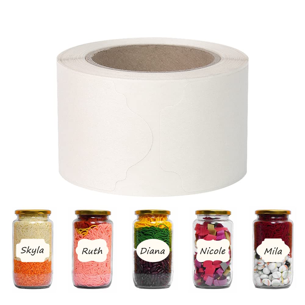 NATURALABEL 200-Pack Dissolvable Food Labels for Mason Jars & Meal Prep - 5 Adhesive-Free Shapes, No Residue, 1-3/8