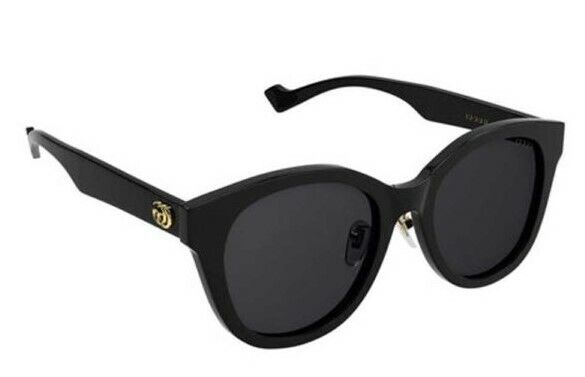 Gucci GG 1002SK 001 Black & Gray Round Women's Sunglasses - Stylish Full Rim Shades for Women, Perfect for Outdoor Activities, Beach & Fashion Accessories