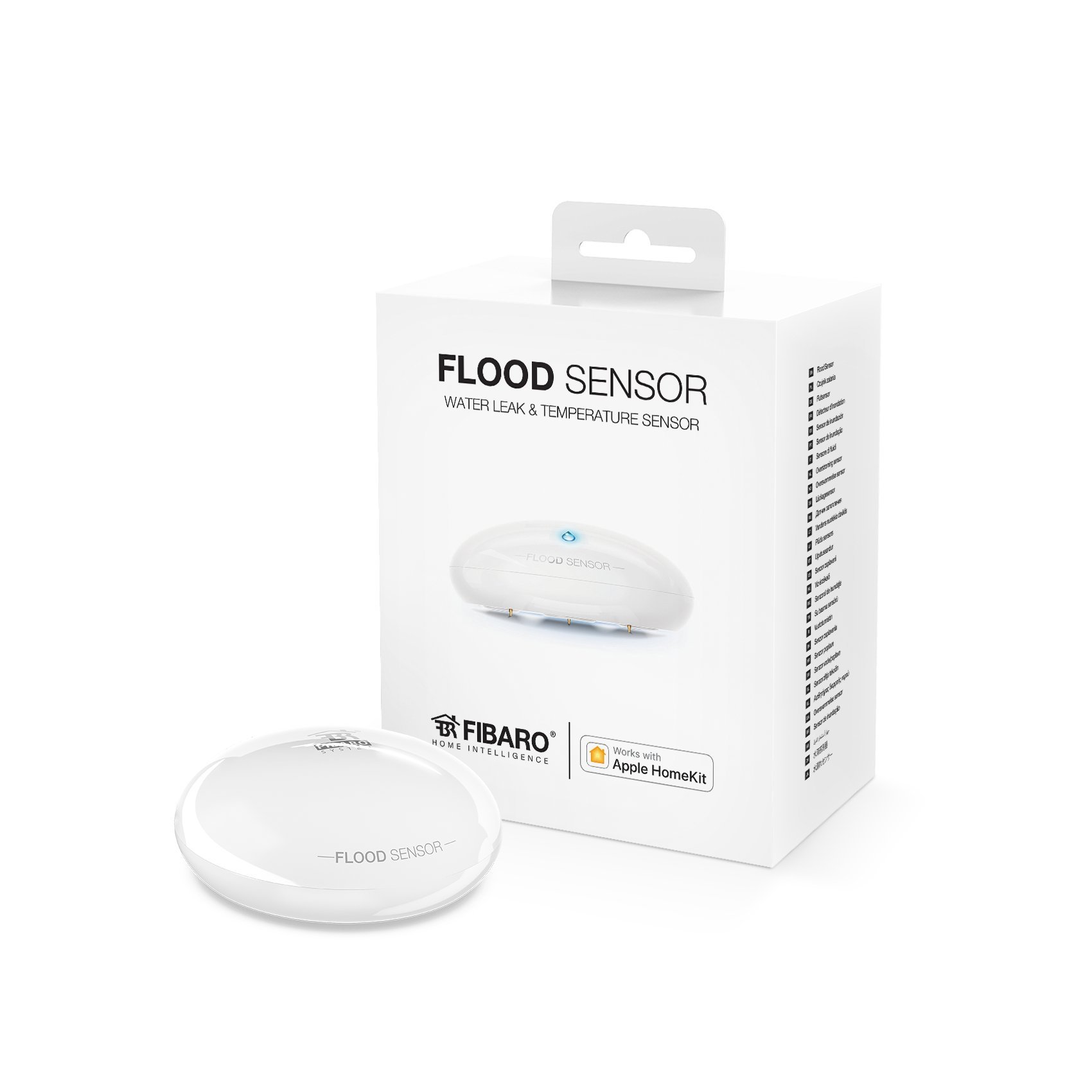 Fibaro Flood Sensor - Water Leak Detector with Bluetooth for Smart Home Security | Basement, Bathroom & Kitchen Protection
