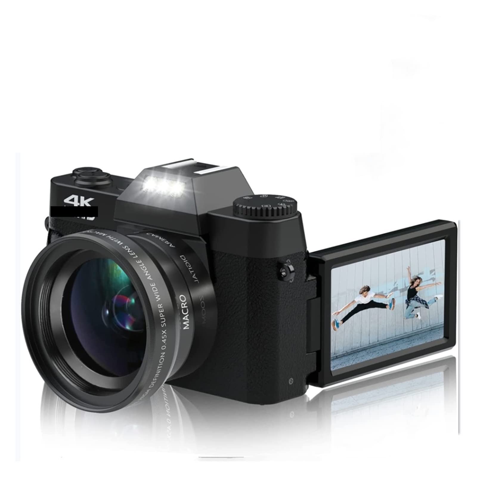 BODORME 48MP 4K Retro Camera with Flip Screen & Wide Angle Lens for Vlogging & Photography