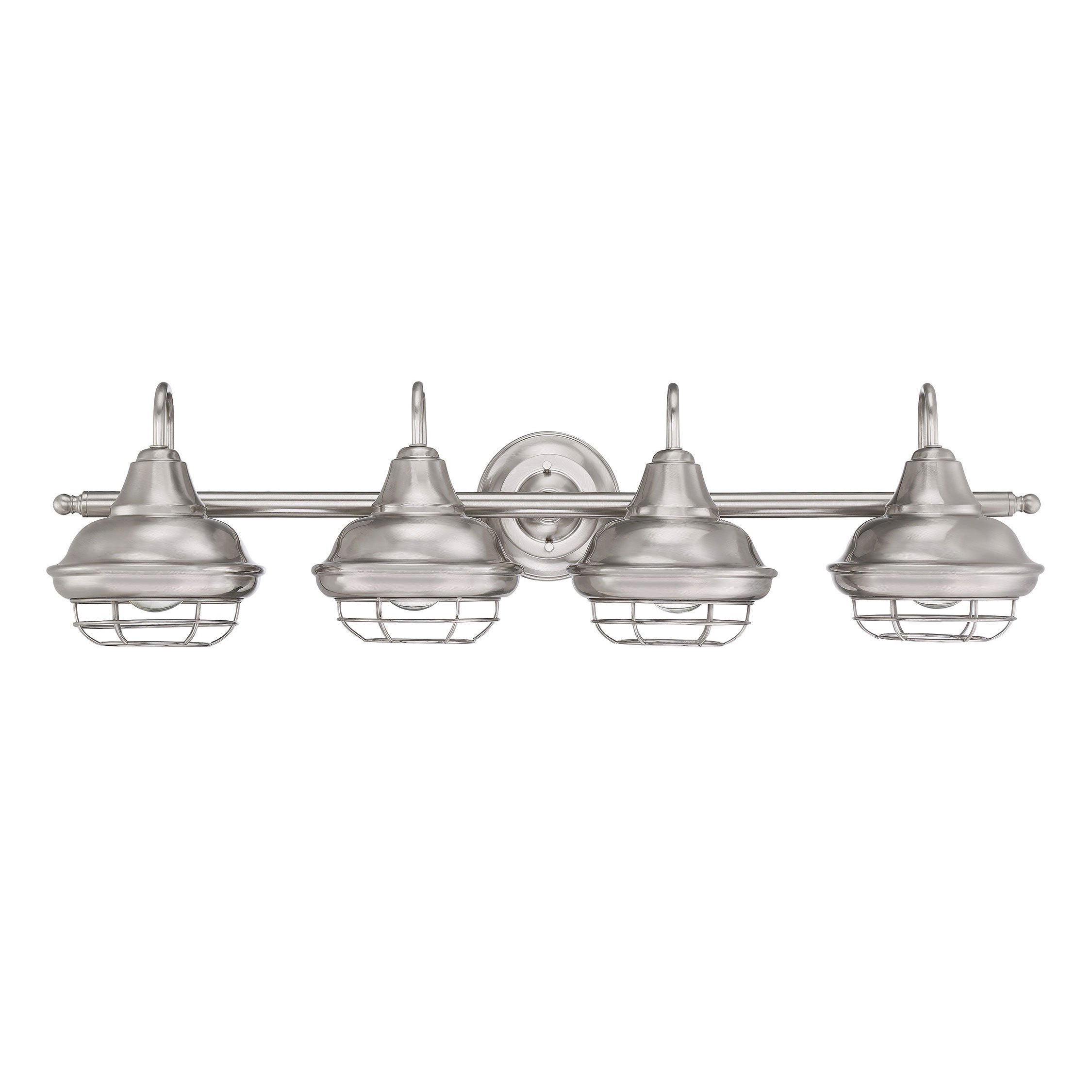 Designers Impressions Charleston Satin Nickel 4-Light Wall Sconce - Elegant Bathroom Light Fixture for Vanity & Powder Room Lighting (Model 10015)