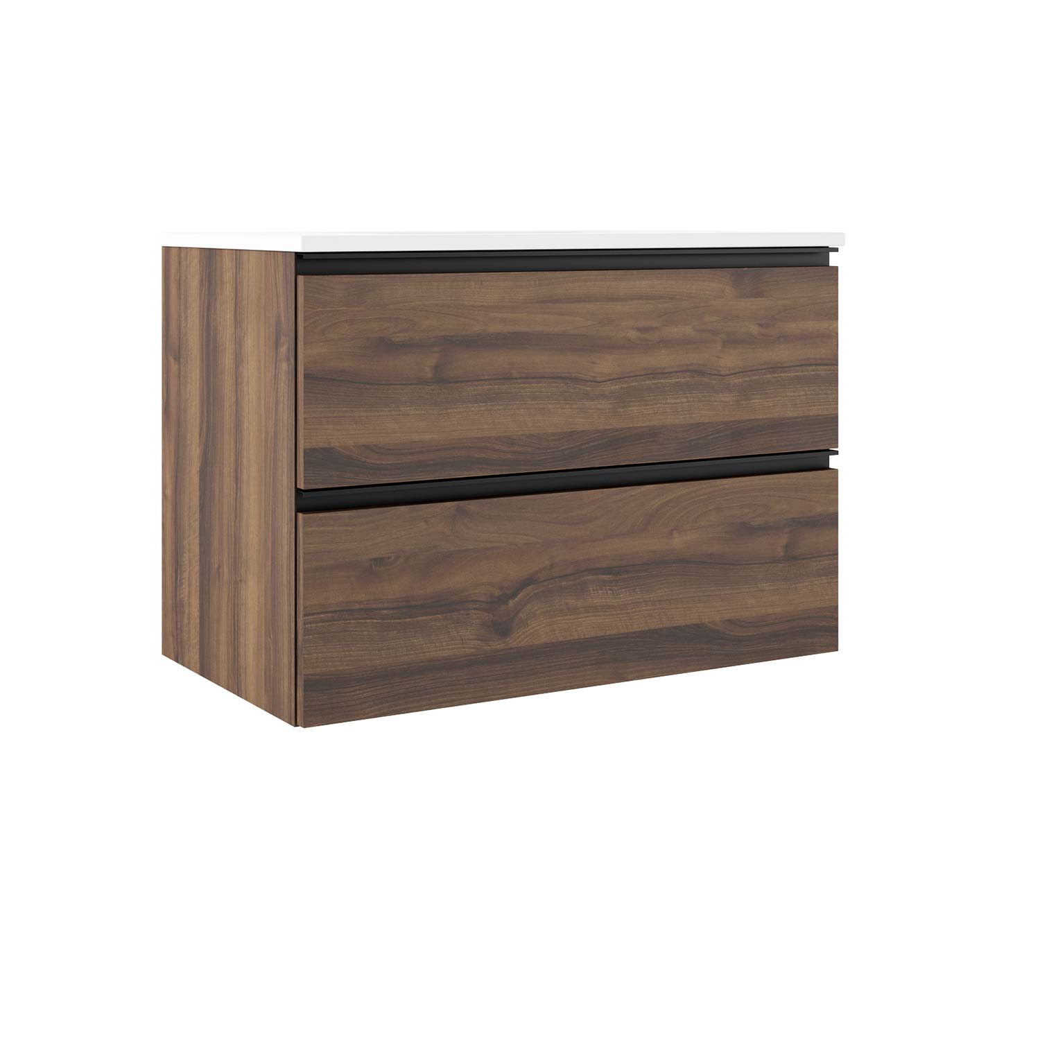 Granada Single Vanity with 2 Drawers and Basin - Modern Bathroom Sink Cabinet for Small Spaces, Home & Apartment Use
