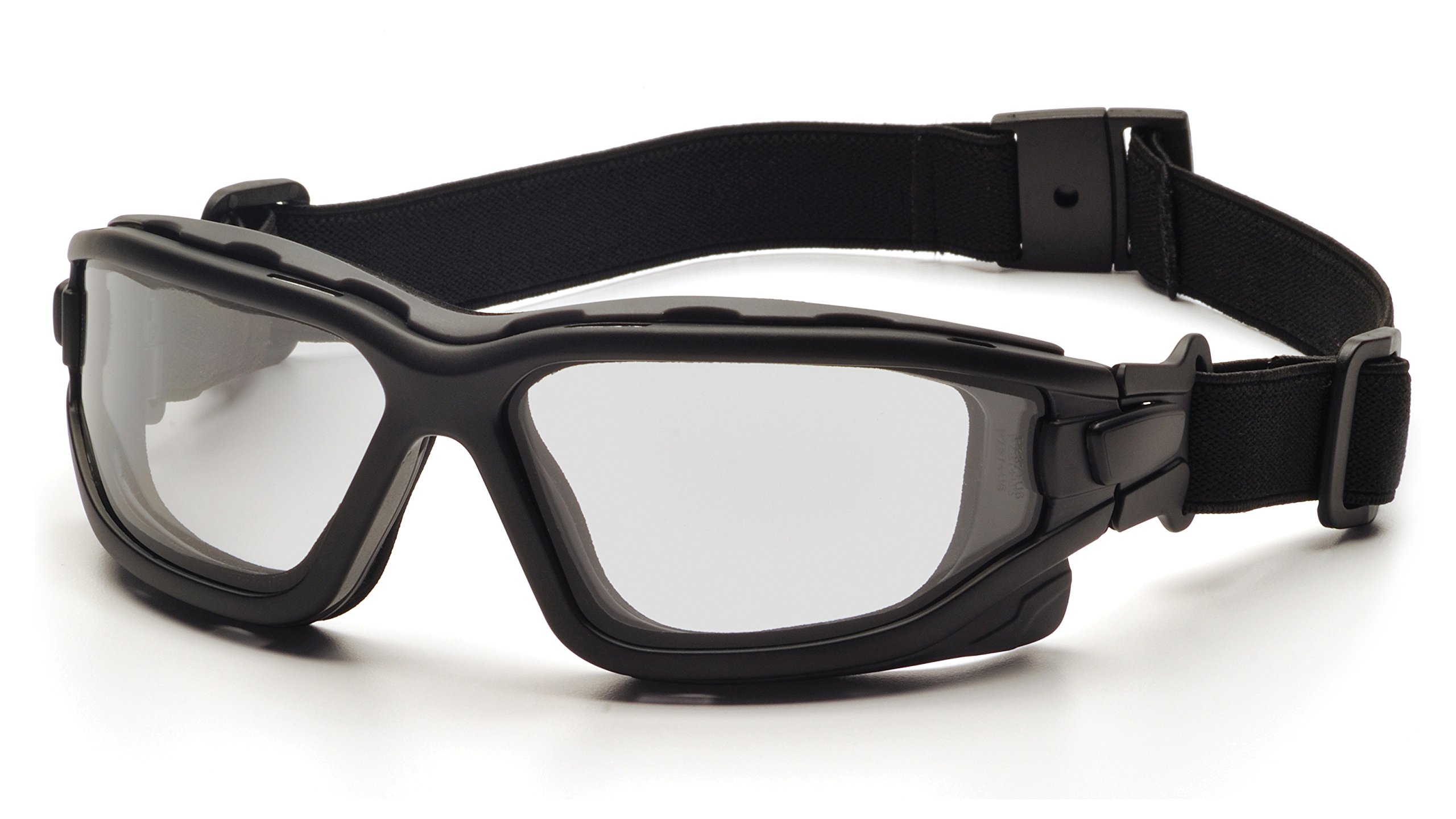 PYRAMEX I-Force Sporty Dual Pane Anti-Fog Safety Goggles - Black Frame with Clear Lens for Cycling, Skiing & Outdoor Sports - ANSI Z87.1 Certified Protective Eyewear
