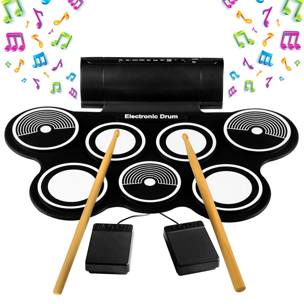 Portable Electronic Drum Kit - Foldable & Lightweight for Travel, Practice, and Live Performances | Perfect for Musicians, Beginners, and Small Spaces