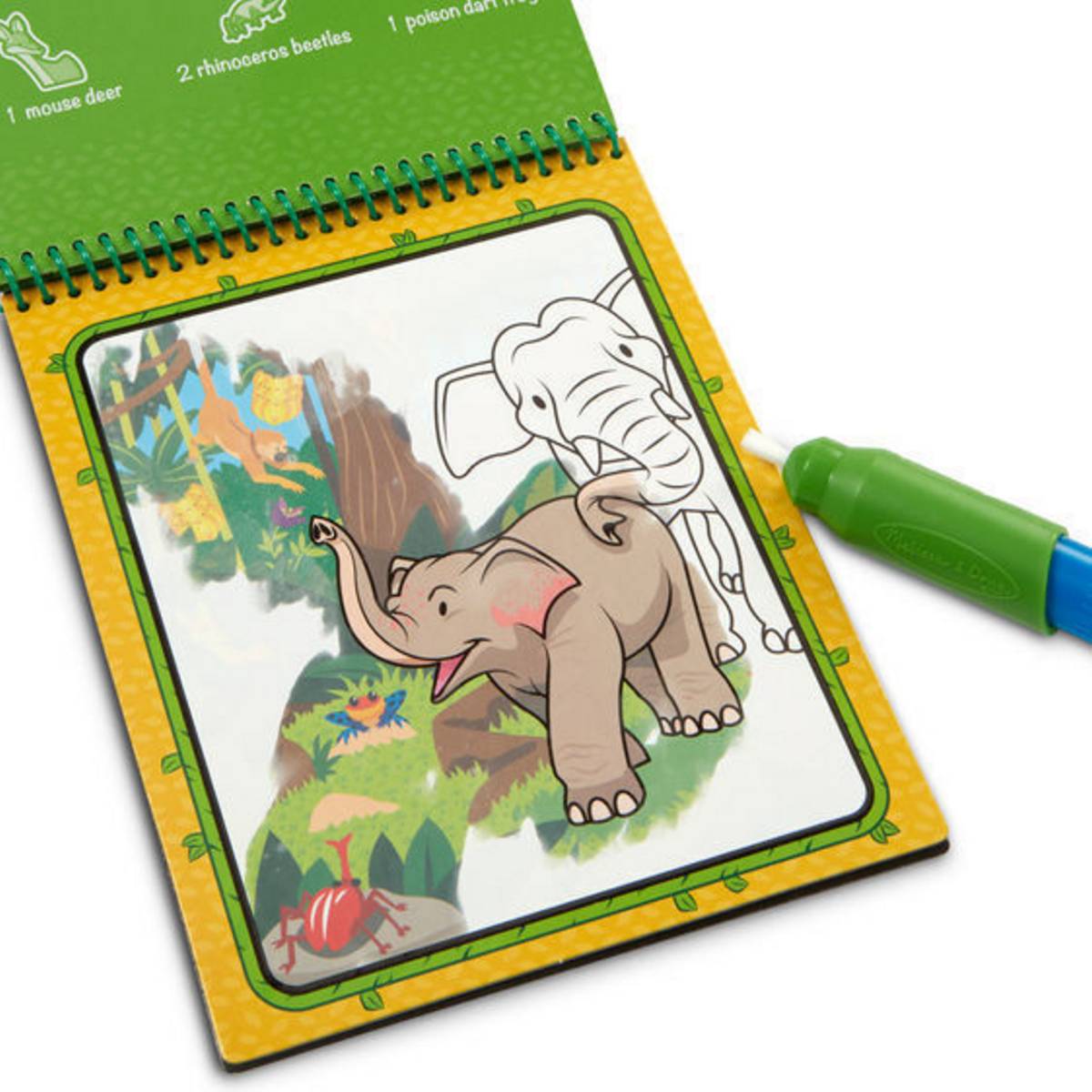 ON THE GO WATER WOW JUNGLE - Reusable Water Reveal Activity Book for Kids - Perfect for Travel, Road Trips & Airplane Entertainment