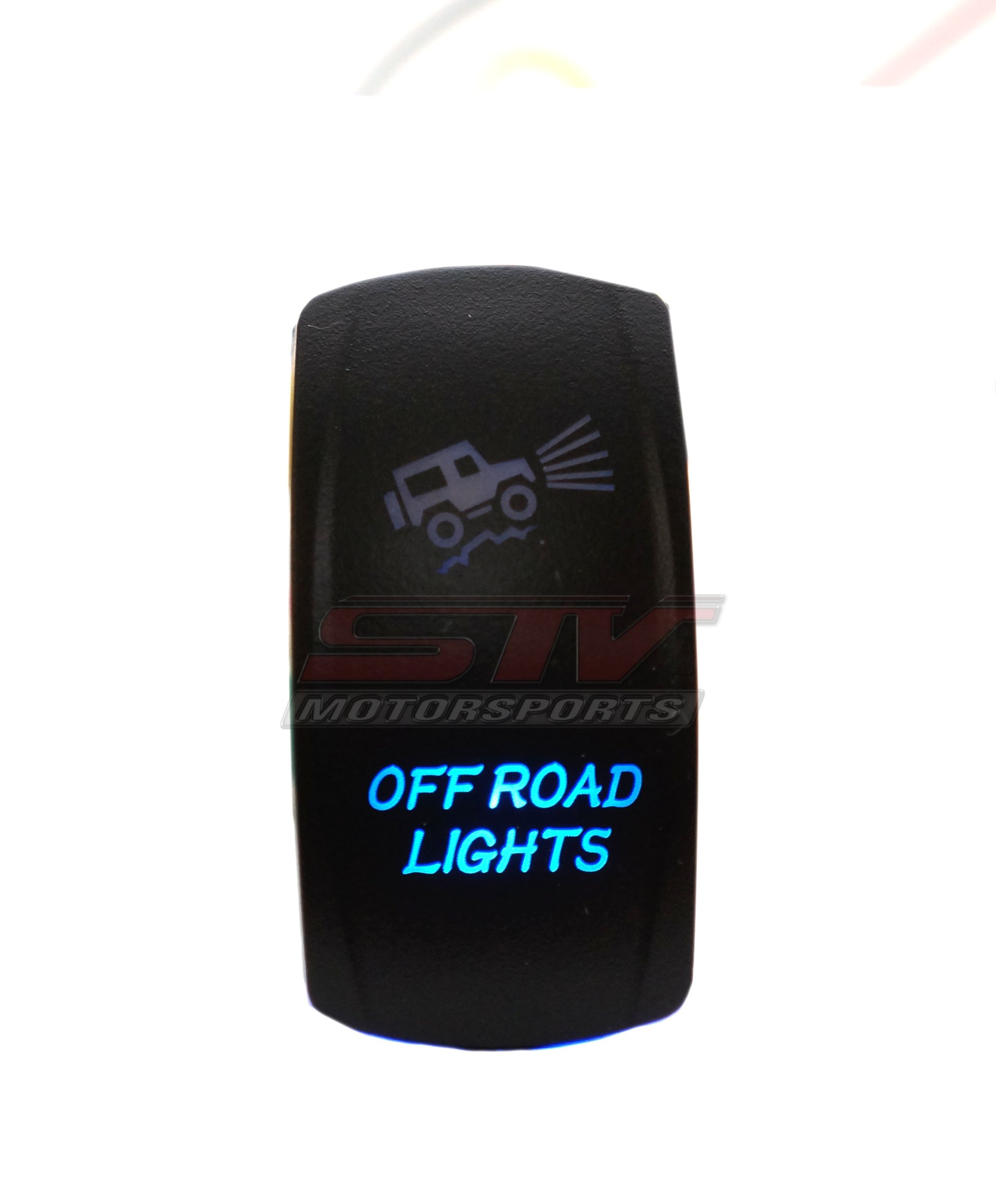 STV Motorsports® Laser Blue Rocker Switch - 20A 12V On/Off LED Light for Off-Road Vehicles, Boats & ATVs - Waterproof & Durable Switch for Automotive, Marine & RV Lighting Systems
