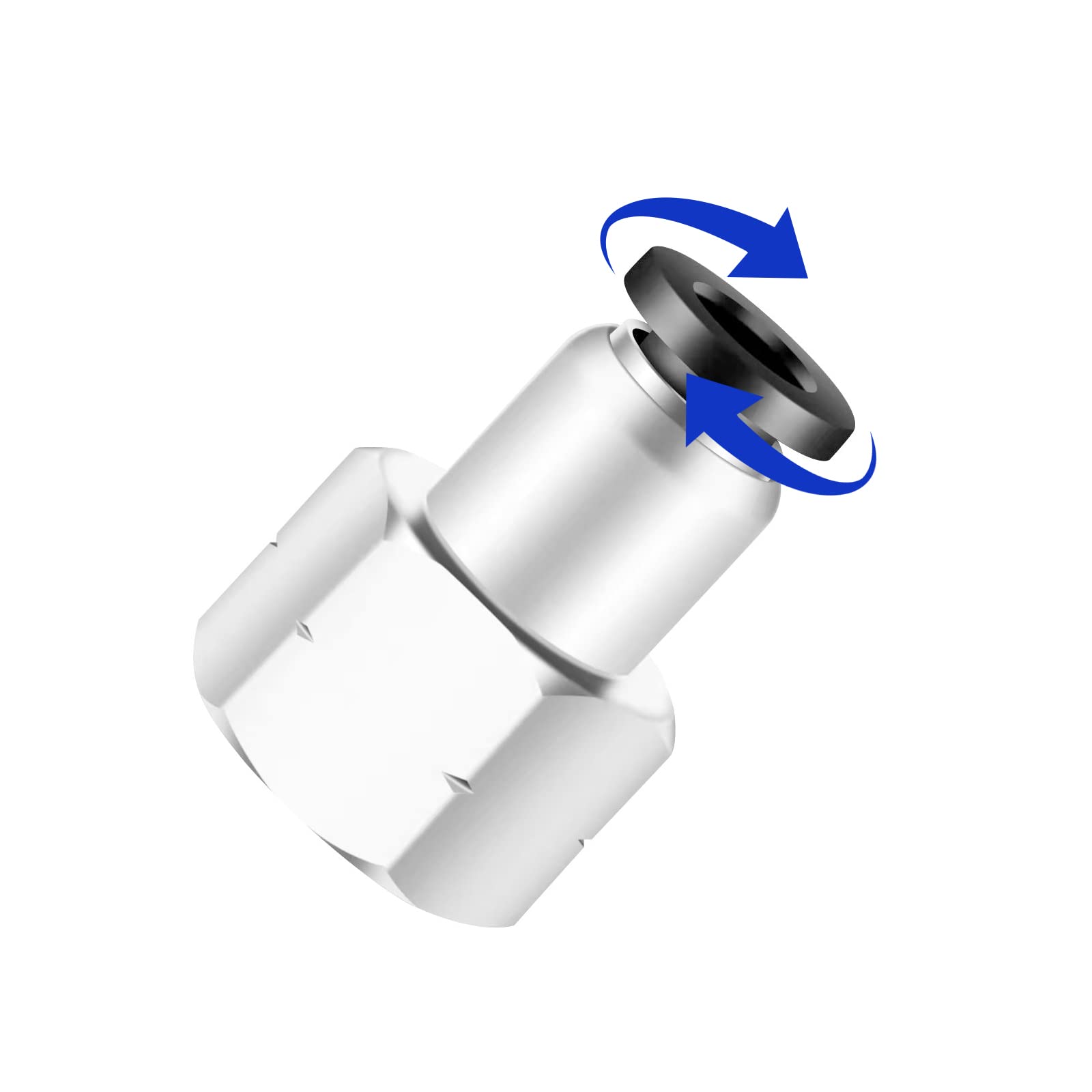 1/8 NPT Female Push to Connect Fittings - CEKER 1/4 Inch Air Tube OD Fittings, 1/8 Pneumatic Quick Connect Air Hose Fittings (5 Pack) - Ideal for Air Compressors, HVAC Systems & Industrial Pneumatic Tools