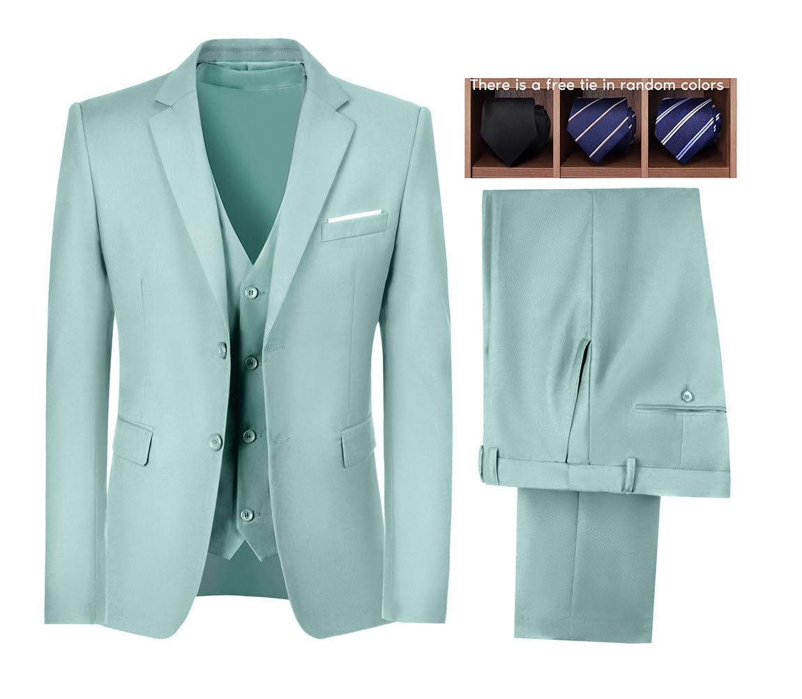 3 Piece Slim Fit Men's Suit Set - Notch Lapel Wedding Tuxedo for Groomsmen, Prom & Formal Events | Jacket, Pants & Vest Included | Perfect for Weddings, Business Meetings & Special Occasions
