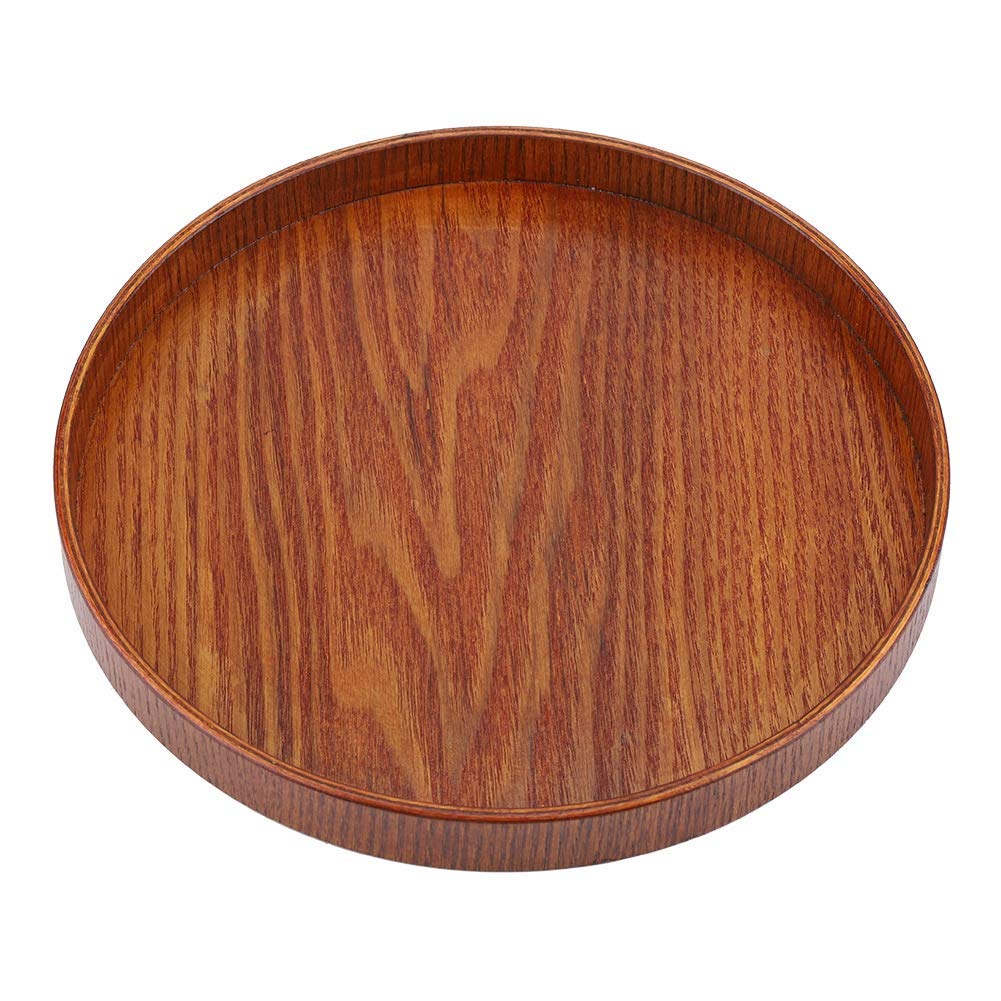 Round Wood Serving Tray - 21cm x 21cm Handcrafted Wooden Plate for Tea, Coffee, Snacks & Drinks | Perfect for Dining, Breakfast in Bed, Party Serving & Home Decor
