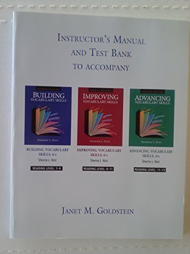 Vocabulary Skills Series Instructor's Manual & Test Bank by Janet M Goldstein | Teacher Resources for ESL, English Learning & Classroom Activities (2010)