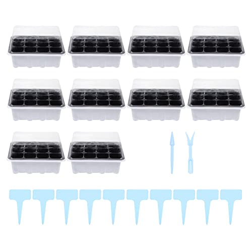 YARDWE 12-Cell Seed Starter Tray - Plant Nursery Germination Kit for Indoor/Outdoor Gardening, Perfect for Seedlings, Herbs & Vegetables