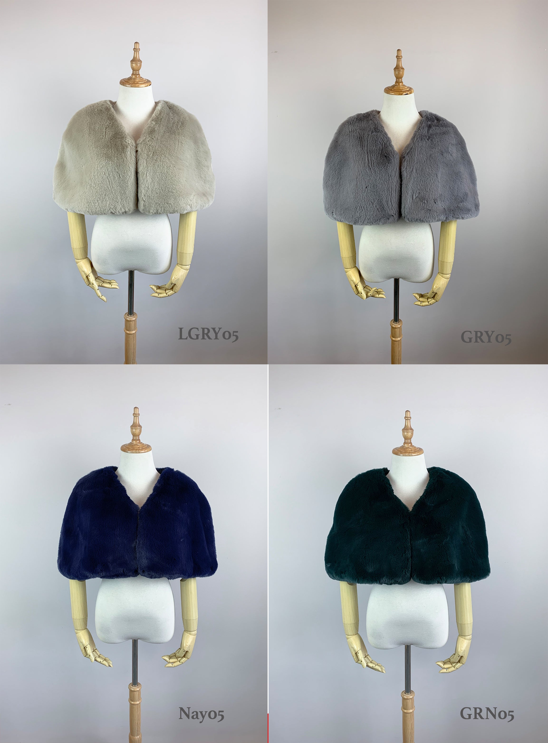 Navy Blue Faux Fur Bridal Cape - Georgina Nvy05 | Custom Made Wedding Shawl for Brides, Winter Weddings & Photo Shoots