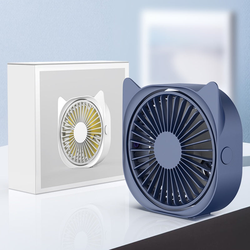 USB Desk Fan - Small, Quiet Personal Table Fan with 3 Speed Settings, Adjustable & Rotatable for Bedroom, Office, or Sleeping | Portable Mini Fan for Home, Travel & Workspace