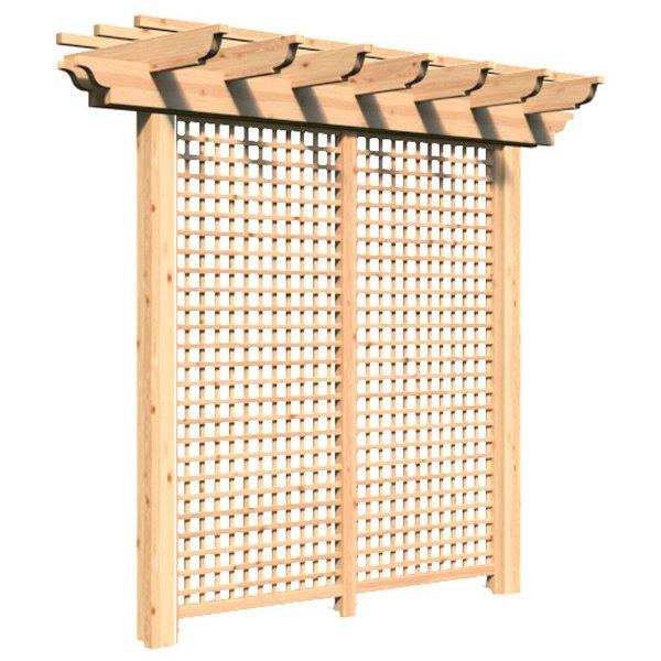 Premium Red Cedar Monterrey Pergola with Decorative Lattice - Outdoor Garden Patio Shade Structure for Backyard, Deck, and Poolside Relaxation